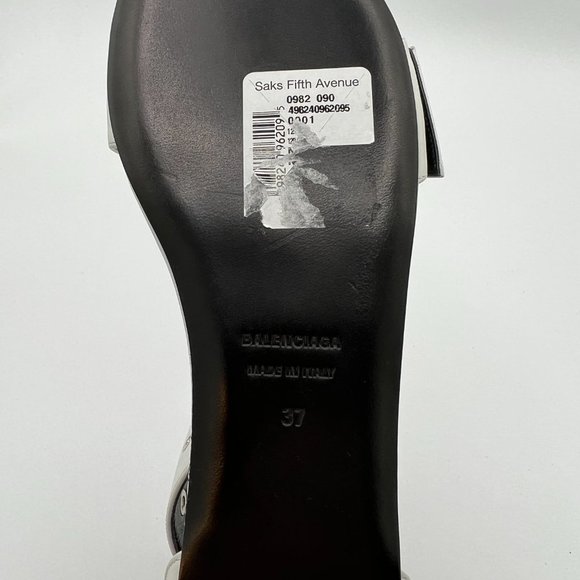 Balenciaga Sandal white leather, buckle, white ankle (left shoe only) - Picture 4 of 6